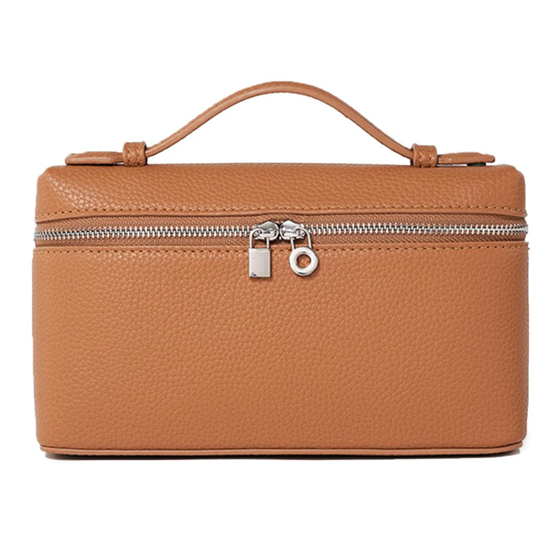 Bandolera Rejolly L19 Con Asa En La Parte Superior De Piel, Color Marrón