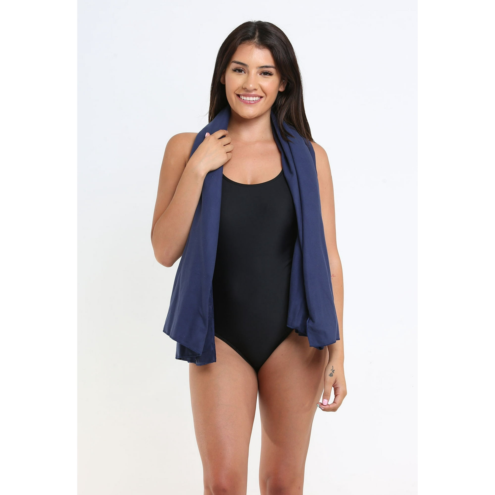 Samia - Toalla De Microfibra Mediana 150x75 Cm Azul Marino