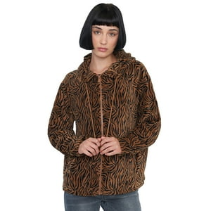 Polerón Mujer Peludo Full Print Café Tribal Corona