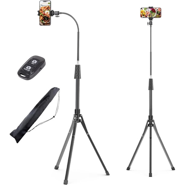 UBeesize soporte trípode para celular de 92 pulgadas con cuello de cisne de 16,5 pulgadas