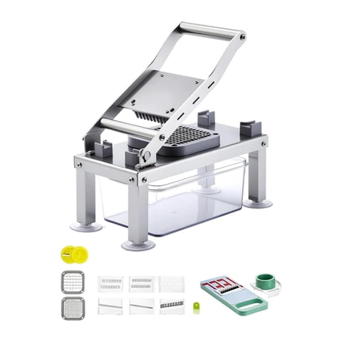 Bothyi - Picadora De Alimentos, Cortadora De Verduras, Para Hotel, Restaurante, Con Recipiente Y 9 Cuchillas.