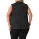 thumbnail image 3 of Agnes Orinda Blazer a Rayas sin Mangas con Cuello en V para Mujer de Talla Grande, Botones Abajo, Traje Casual de Negocios con Bolsillo 1X Negro, 3 of 5