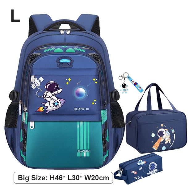 Astronaut Boys School Backpack Bag Waterproof Kids Bookbag Set with Lunch Bag Pencil Case Elementary School Supplies for Boys
