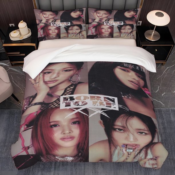 3pcs BP Four-Player Loves Charming Themed Print Bedding Set Featuring Exquisite Patterns on the Duvet Cover and Pillowcases