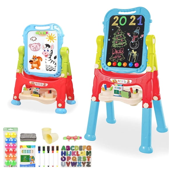 Art Easel Giratorio De Doble Cara Para Niños Color Azul