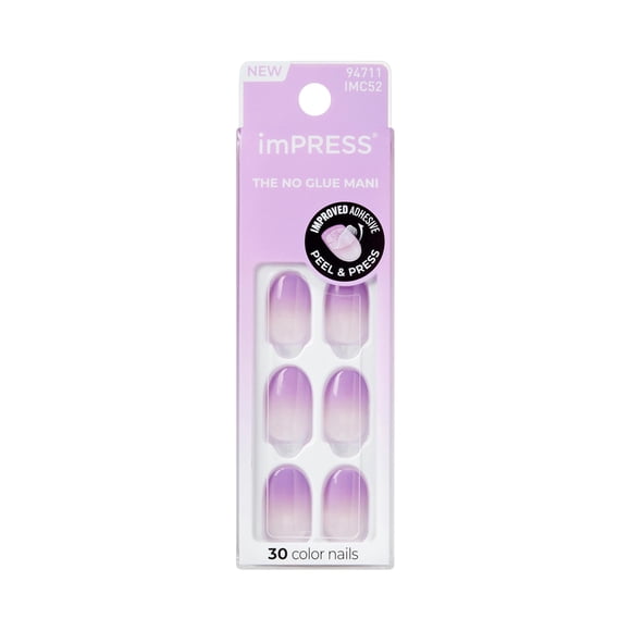 Uñas Postizas KISS Take A Chance - Morado, Ovalado Corto