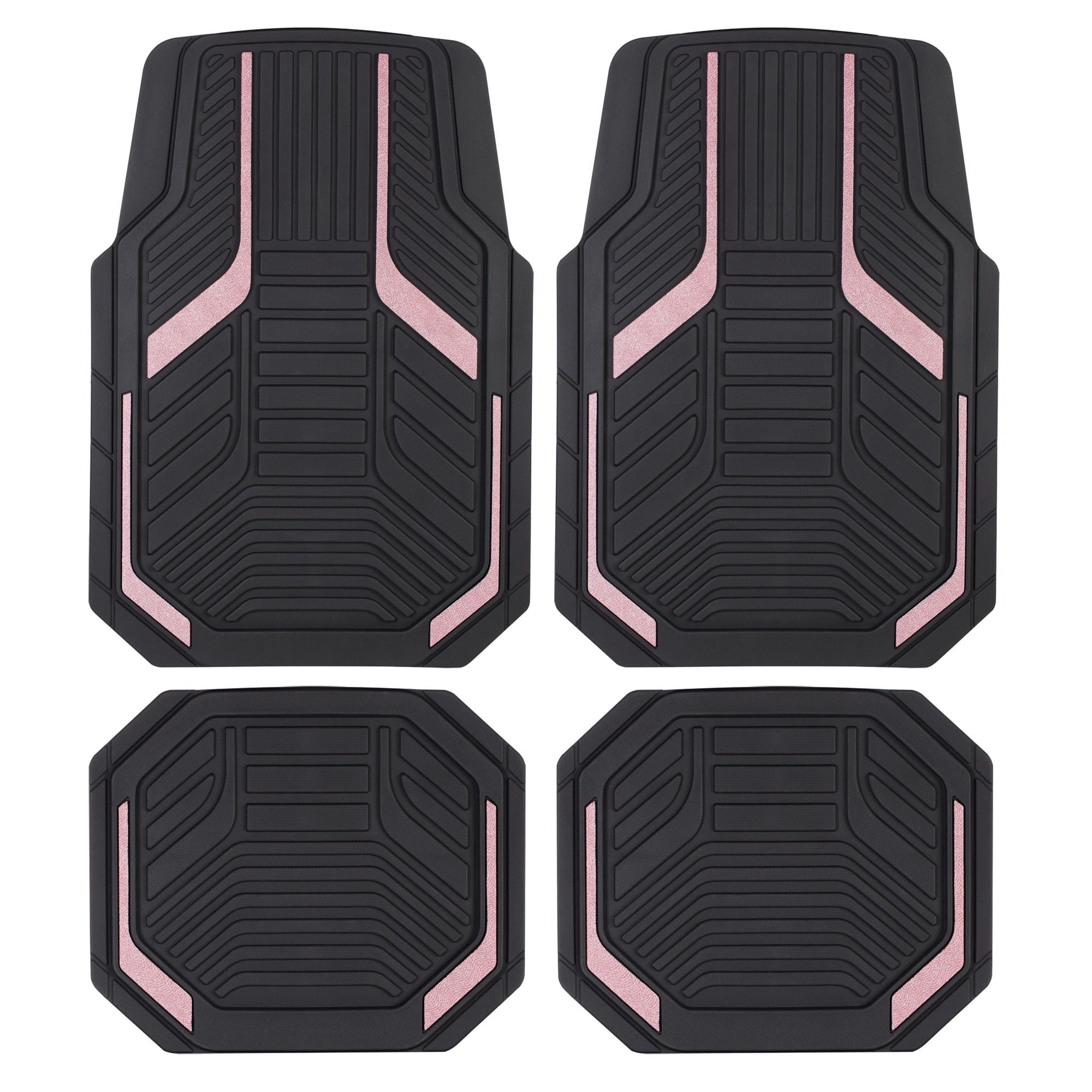 Alfombras universales de coche con purpurina rosa 4pcs