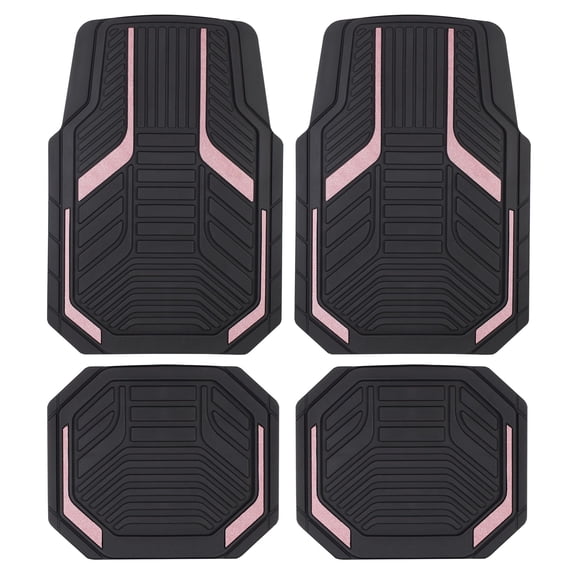 Alfombras universales de coche con purpurina rosa 4pcs