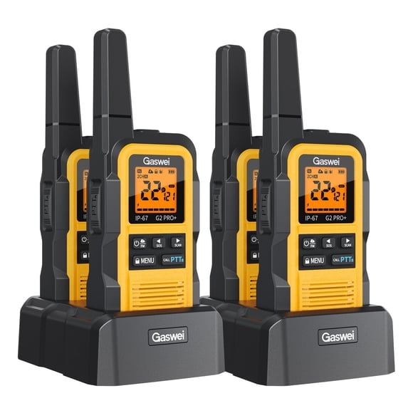 Walkie-talkies Gaswei G2Pro+ impermeables IP67 de 2 W, paquete de 4