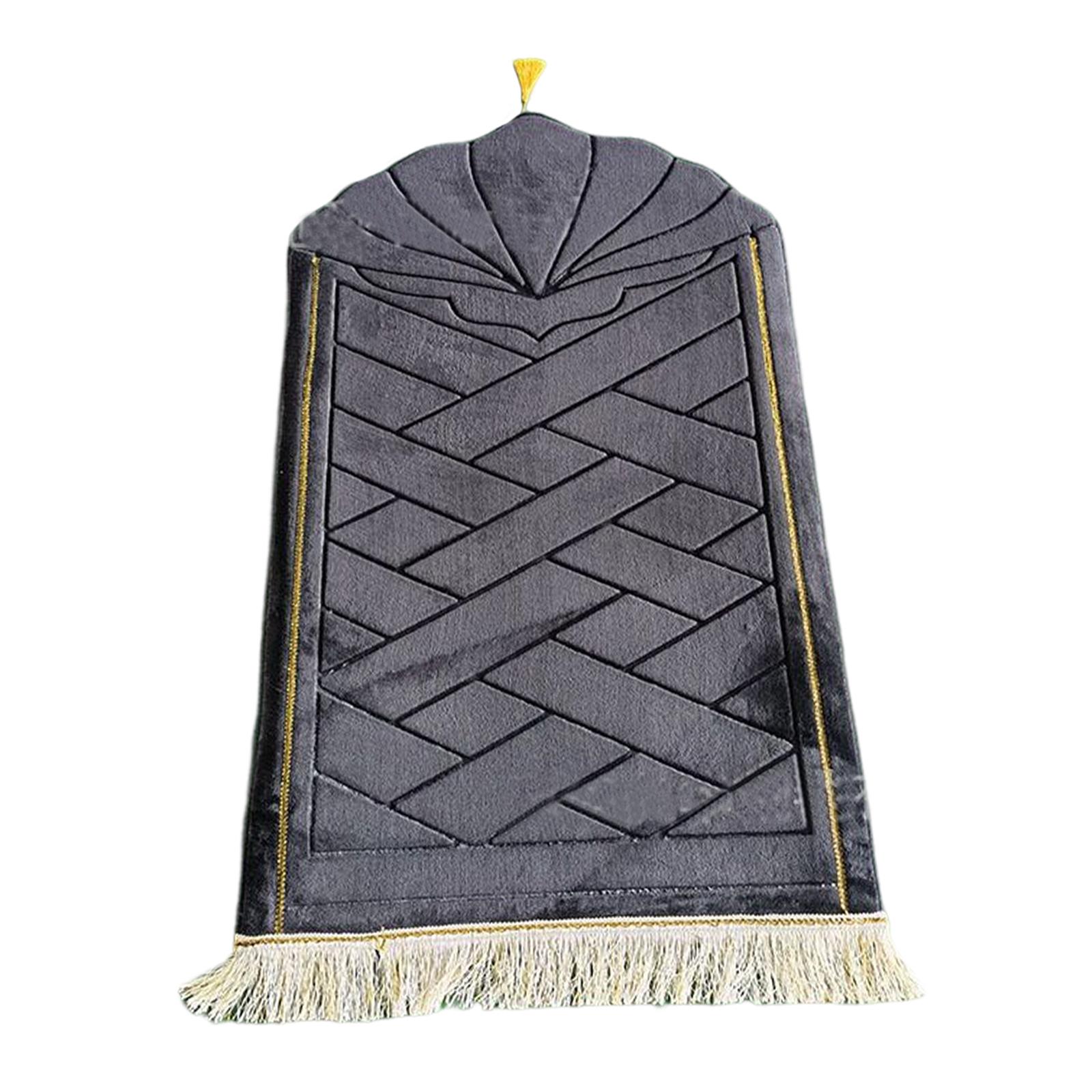 Magideal - Alfombra De Oración Portátil Alfombras De Área Coleccionables Manta De Alfombra De Piso 65 Cm X 110 Cm Estera De Oración Plegable Para Boda Islámica Negro