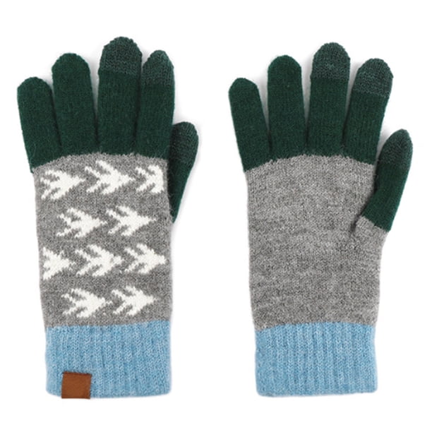 Guantes de invierno para pantalla táctil para hombre y mujer, guantes cálidos de punto para mensajes de texto