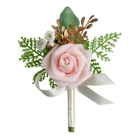 Bothyi - Boda Boutonniere Hecho A Mano Ramillete Novio Dama De Honor Novia Rosa Boutonniere