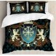 thumbnail image 1 of Indie Duvet Cover Set Group of Funky Monsters Society Different Expressions Abstract Groovy Doodle Style Decorative 3 Piece Bedding Set, 1 of 5