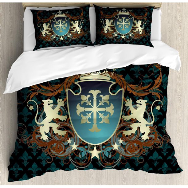 Indie Duvet Cover Set Group of Funky Monsters Society Different Expressions Abstract Groovy Doodle Style Decorative 3 Piece Bedding Set