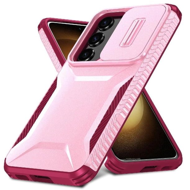 Funda Resistente para Samsung Galaxy S23 Plus con Tapa Deslizante y Protección Militar Rosa
