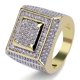 thumbnail image 1 of Anillos Brillantes Punky de Rapero de Lujo a la Moda para Hombre Brillantes con Iced out Hip Hop Zirconia Cúbica Anillos de Compromiso para Hombre, 1 of 9