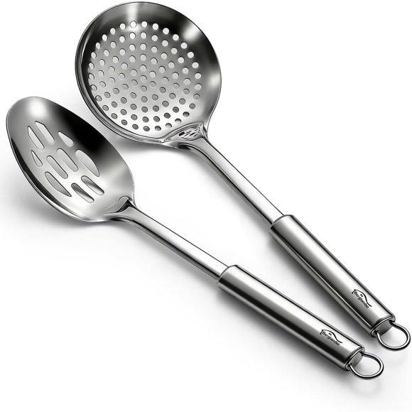 Berglander Kitchen Skimmer and Slotted Spoons for Straining, 2-Piece Set