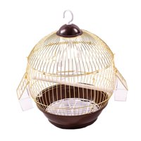 Ioensy - Jaula Para Loros Con Gancho Para Colgar, Jaula Para Periquitos, Agapornis Grises Africanos, Color Dorado