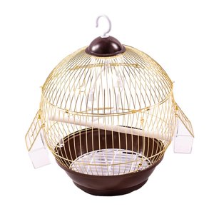 Ioensy - Jaula Para Loros Con Gancho Para Colgar, Jaula Para Periquitos, Agapornis Grises Africanos, Color Dorado