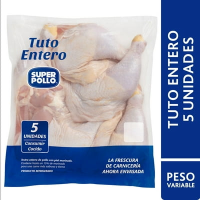 Pollo Trutro Entero Envasado 5 Un 1.8 Kg Super Pollo
