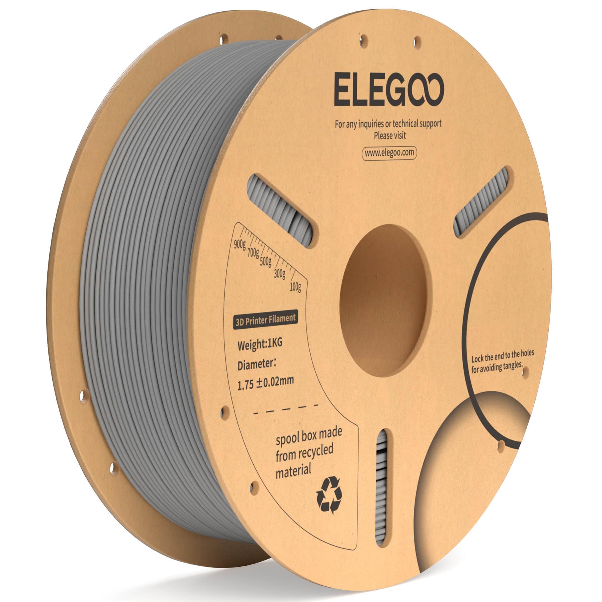 Filamento Para Impresora 3D Elegoo Pla Plus De 1,75 Mm Gris, 1 Kg