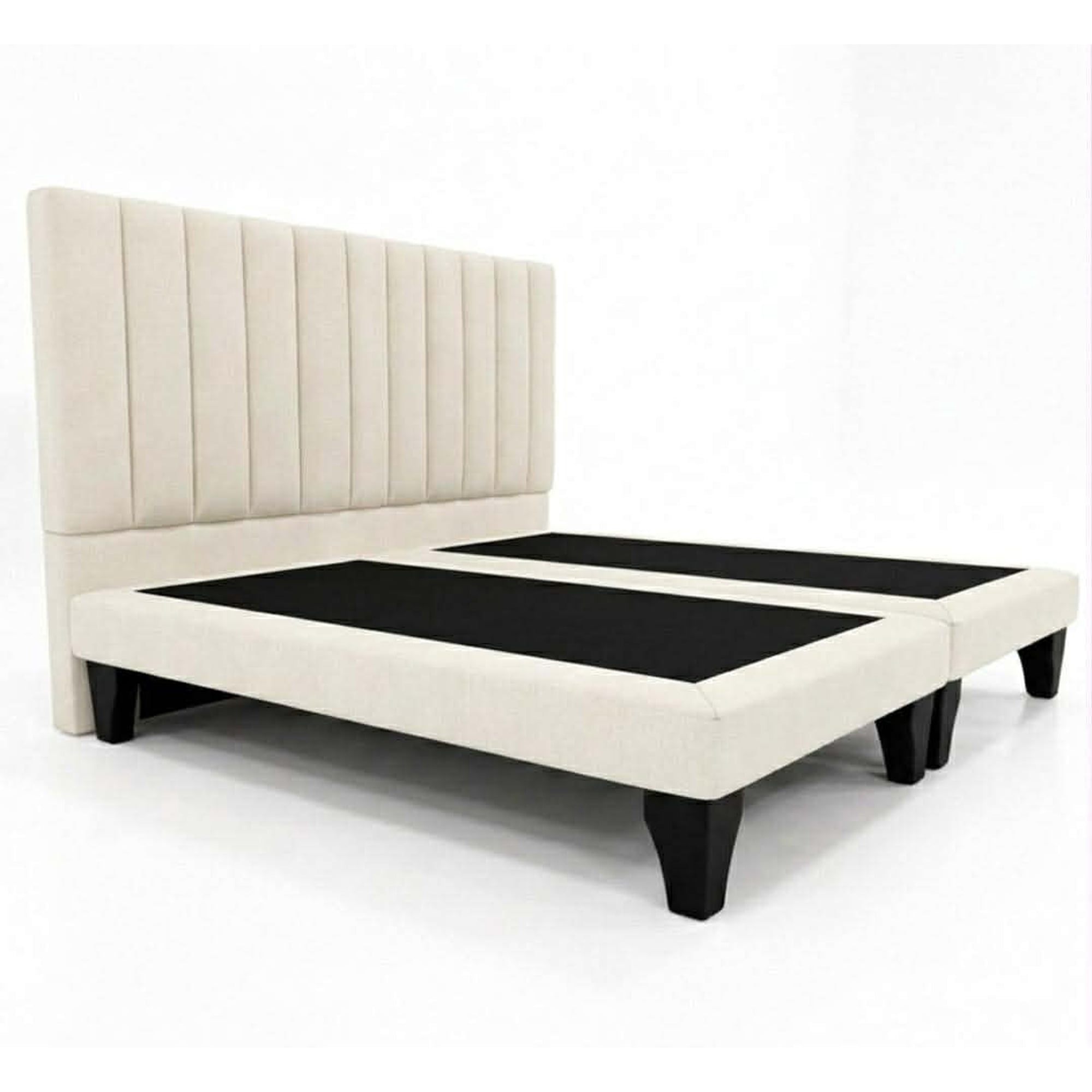 Rous Muebles - Base Cama Premium 2 Plazas, Dividida, Color Beige
