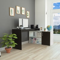 Tuhome - Escritorio En L 1 Puerta Axis Wengue Y Artico