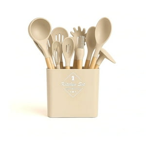 Estilodomus - Set 12Pcs Utensilios De Cocina De Silicona Antiadherentes Gris