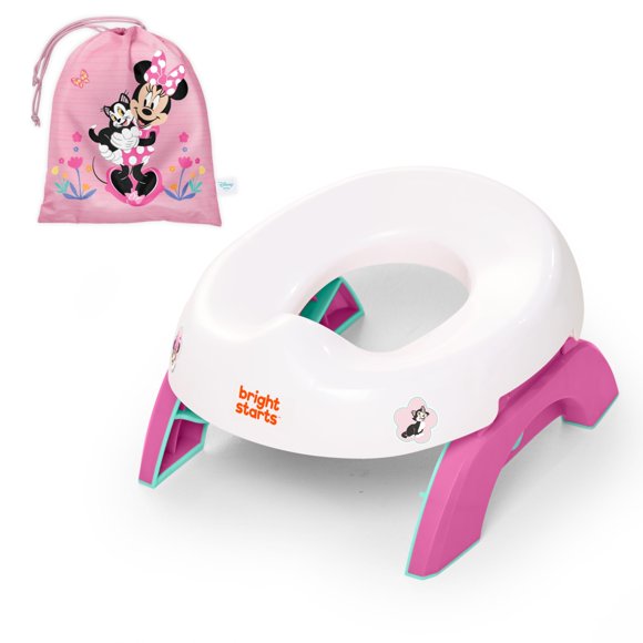 Orinal de Viaje Bright Starts Minnie Mouse Rosa Plegable con Bolsa