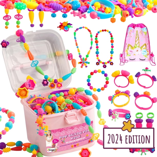 Kit de fabricación de joyas Orian Pop Beads para niñas de más de 3 años con más de 550
