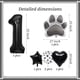 thumbnail image 2 of Set de globos con estampado de patas de mascota en blanco y negro, 2 of 4