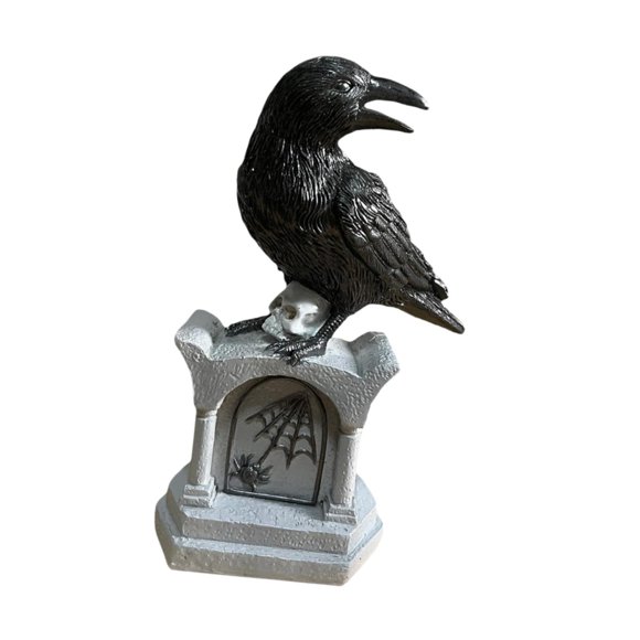 Estatua De Cuervo De Resina, Lápida De Halloween Para Caminos Exteriores E Interiores.
