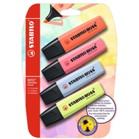 4 Destacadores Pastel Linom Cherry B-55814-10 Stabilo Boss