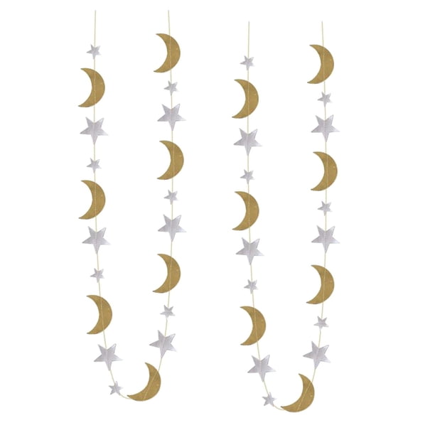 Estrella Luna Guirnalda Colgantes Empavesados Ramadán Eid Fiesta Cumpleaños Decoraciones Oro