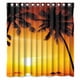 thumbnail image 1 of Cortina de ducha con diseño de cocoteros y playa tropical, juego de cortinas de baño con ganchos, tamaño 66 x 72 pulgadas, 1 of 3