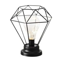 Click Ventas - Lampara De Mesa Metal Diseño Geométrico Decorativa Hogar A Pilas