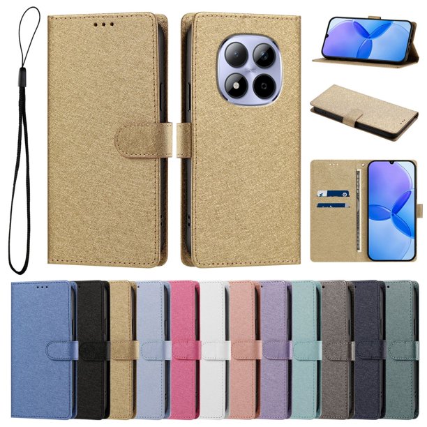 Cartera Funda para Xiaomi Redmi Note 15 Pro 4G Carga Inalámbrica, Dorado