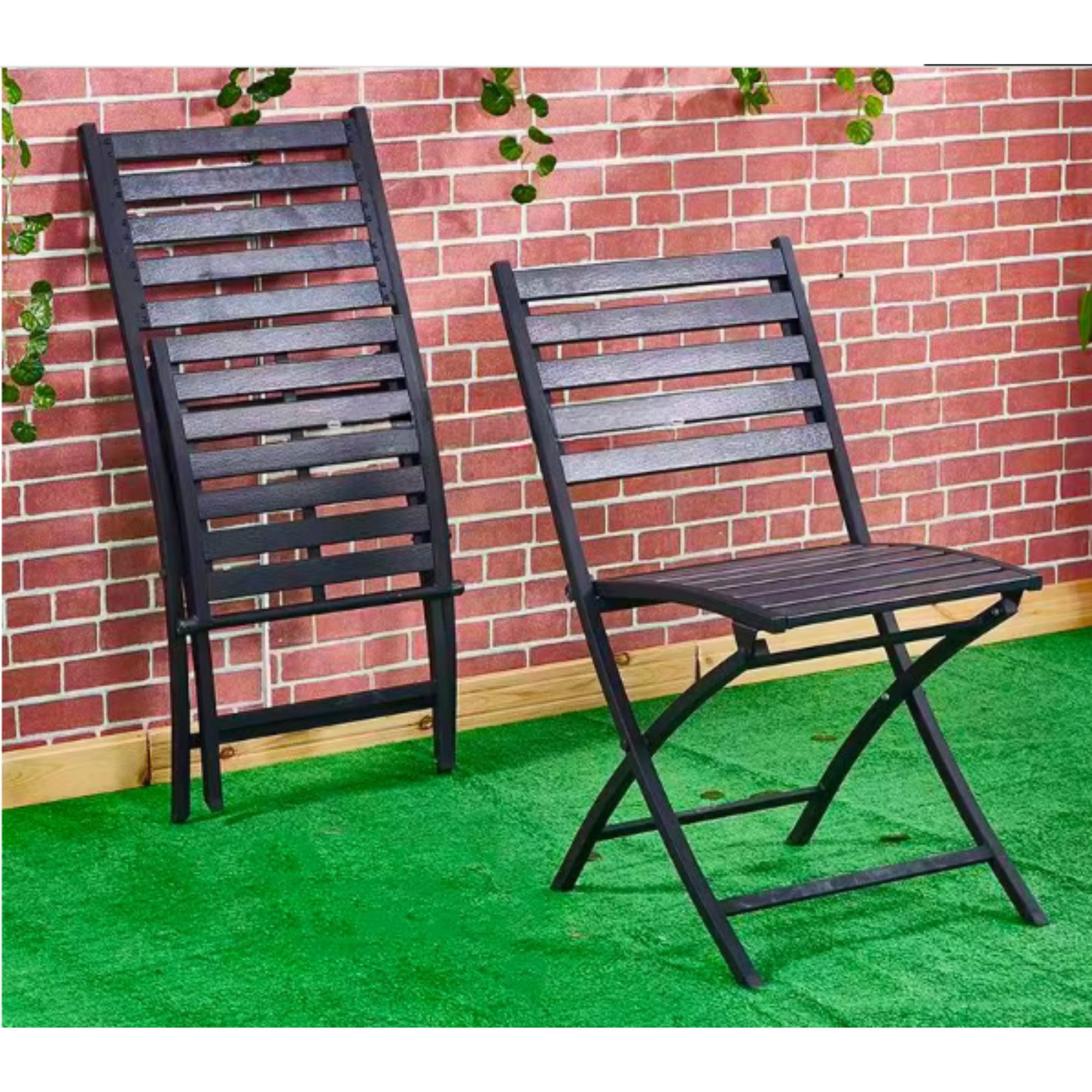 Velazio - Silla Plegable Para Terraza, Restaurantes, Pack X2 Negro