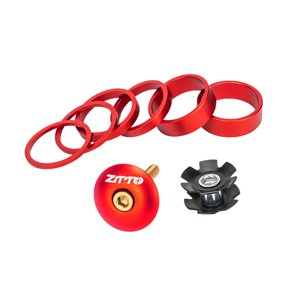 Ioensy - Herramienta De Instalación Del Espaciador De Auriculares De Bicicleta Arandela De Horquilla Delantera Juego De Arandelas De Horquilla De Bicicleta Rojo