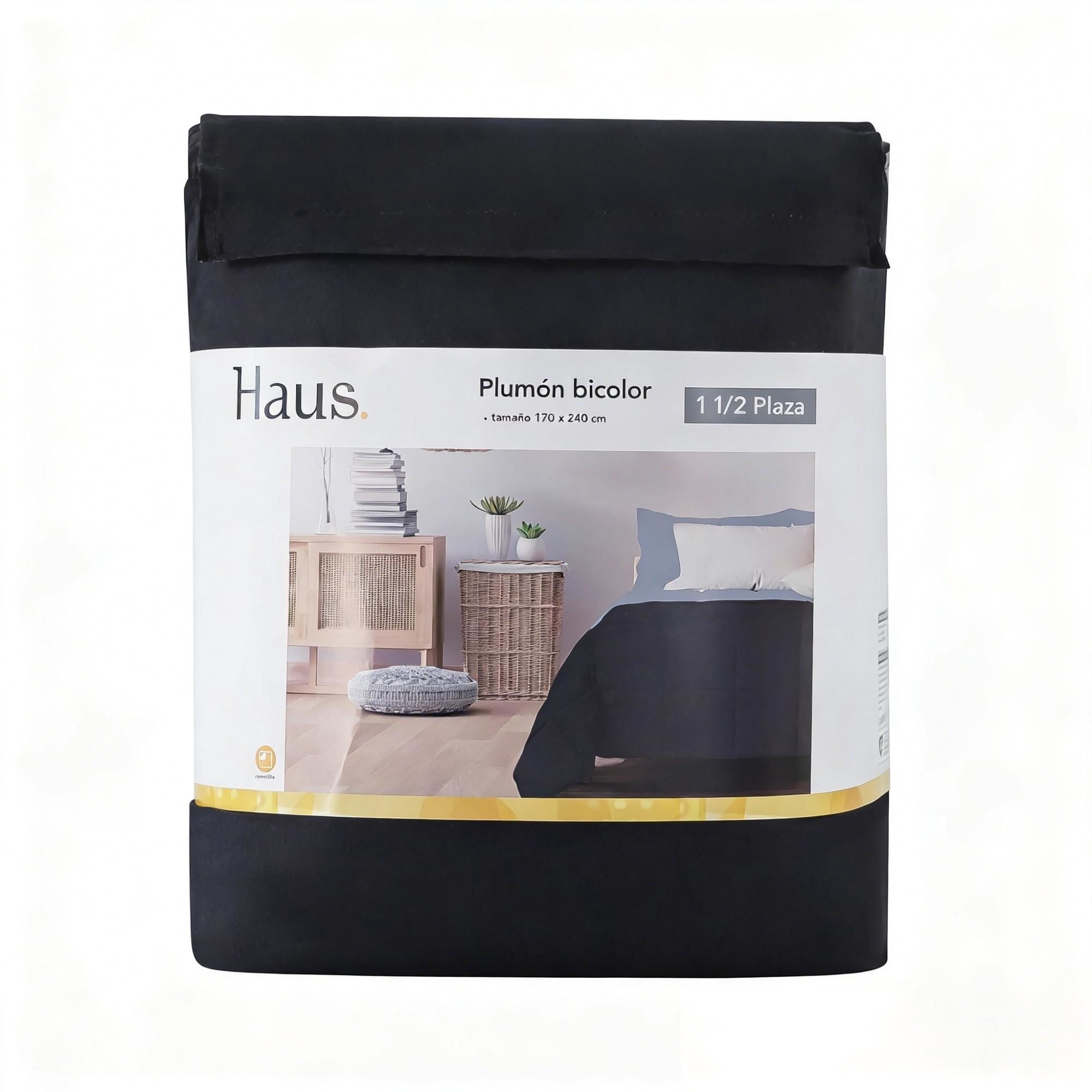 Haus - Plumón 1.5 Plaza 100% Poliester Negro