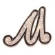 thumbnail image 1 of Uxcell Broches de Letras con Diamantes de Imitación, Broches de Letra Inicial M Broches de Metal Cristal Alfabeto A-Z Pin de Solapa Borde Negro para Mujeres Joyería Regalo, Tono Dorado, 1 of 7