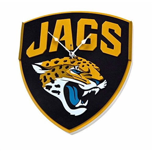 Reloj de pared de espuma FanFave NFL Jacksonville Jaguars 46 cm