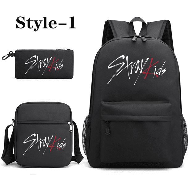 New fashion Korean K-POP three-piece backpack teenage school backpack shoulder bag pen bag large capacity schoolbag
