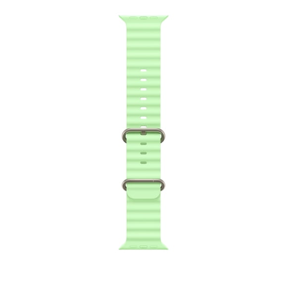 Correa de reloj Apple Ocean de 49 mm con acabado de titanio verde neón