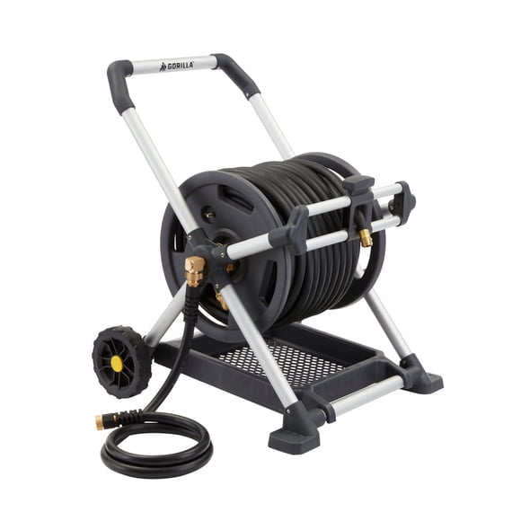 Carrete para manguera Gorilla Carts 69 m de aluminio resistente al óxido