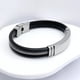 thumbnail image 2 of Pulsera Negra Hombre, Cinta Acero Inoxidable Silicon Regalo Negro 7.5 Cm 22 Cm, 2 of 7