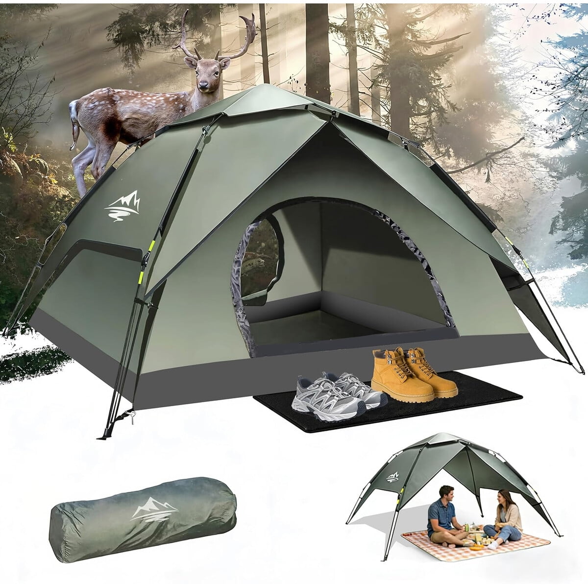 Mimajor - Carpa Camping 23 Personas Pop Up 88x75cm Impermeable