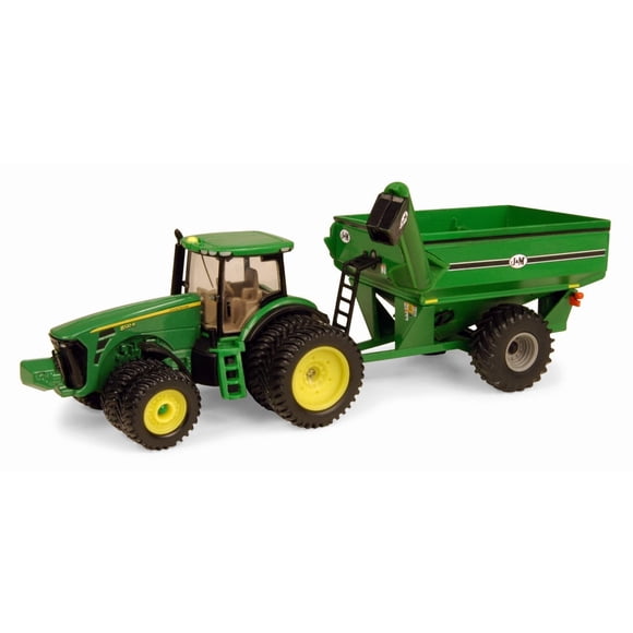 Tractor de juguete John Deere ERTL Big Farm con carro de cereales J&M 1:64