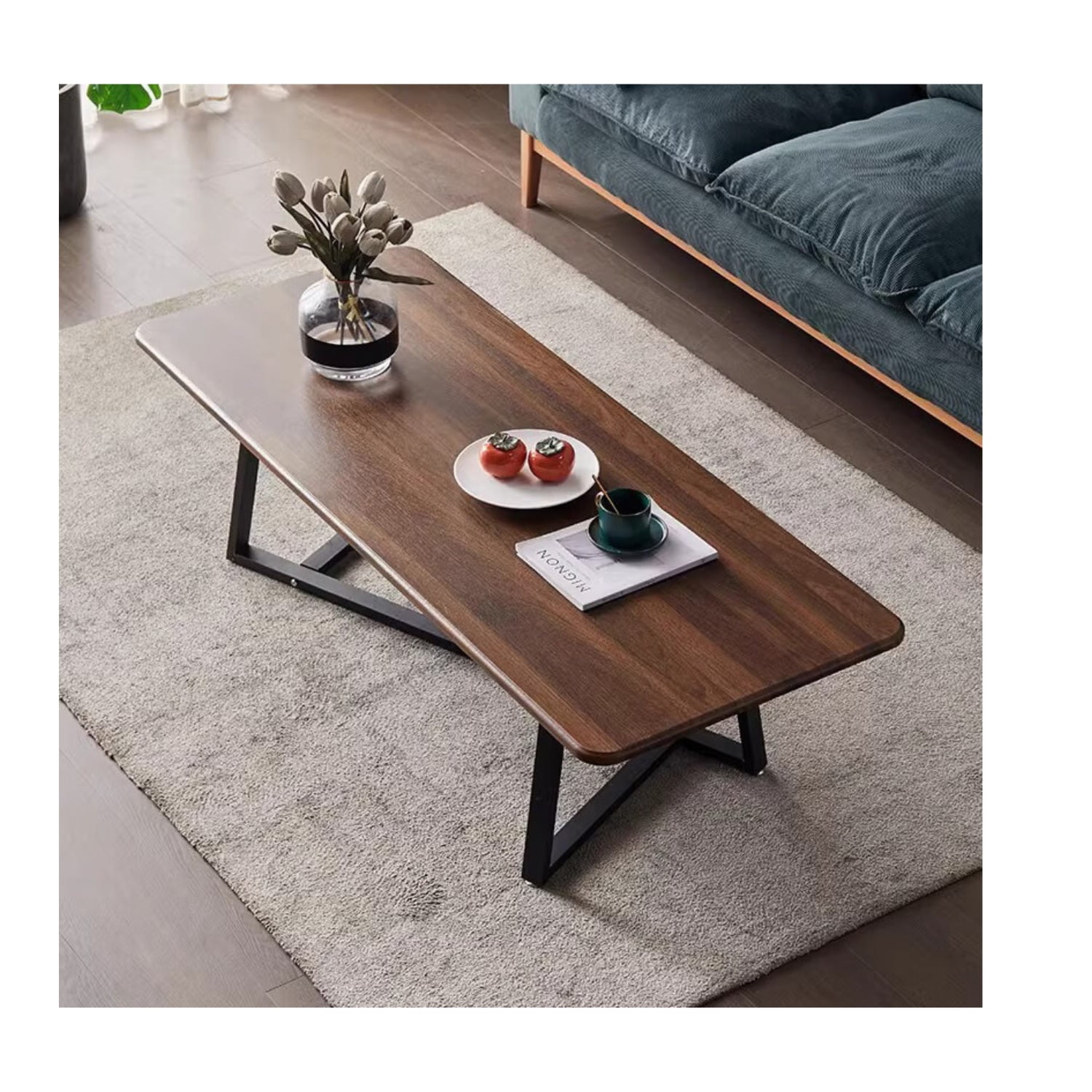 Click Ventas - Mesa De Centro Rectangular Elegante Color Cafe