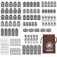 thumbnail image 1 of 90 cuentas de barba y pelo vikingo nórdico con diseño de calavera de dragón Valknut para pulsera, cuentas de rastas con bolsa de regalo de cuero Valknut., 1 of 5